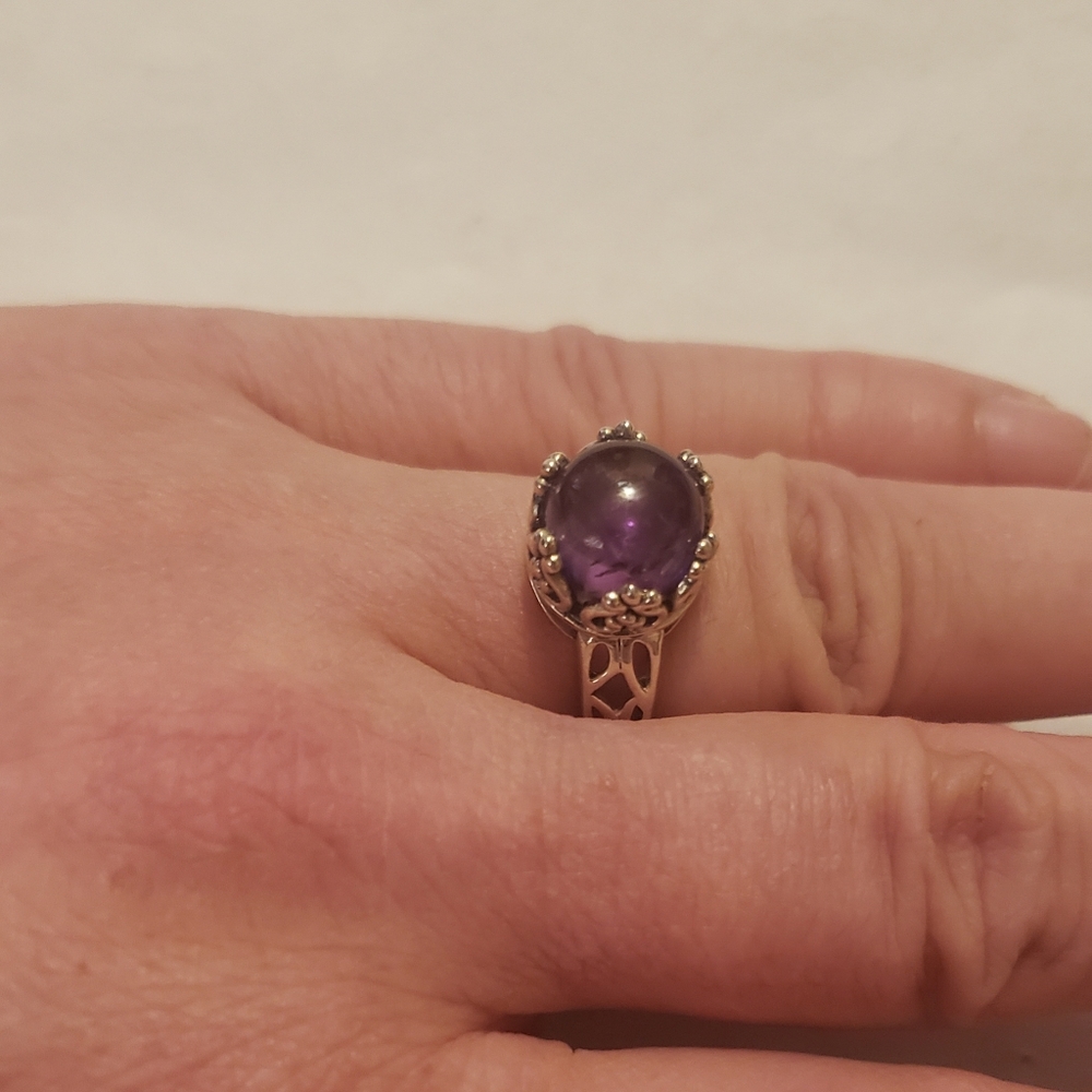Amethyst Crown Ring ~ Solid 925 Silver - image 5
